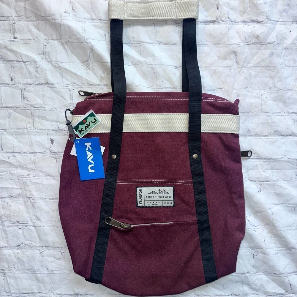 NWT Kavu Maroon Canvas Tote Backpack Bag